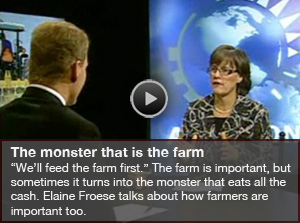 Kevin Stewart chatting with Elaine Froese.